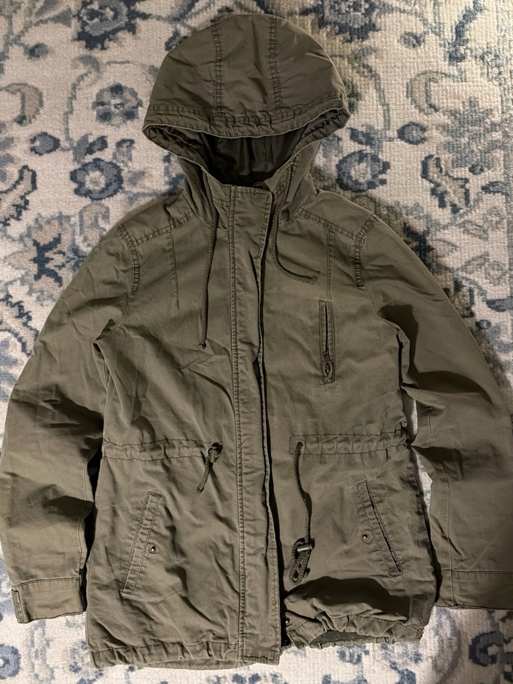 Olive Hooded Utility Jacket